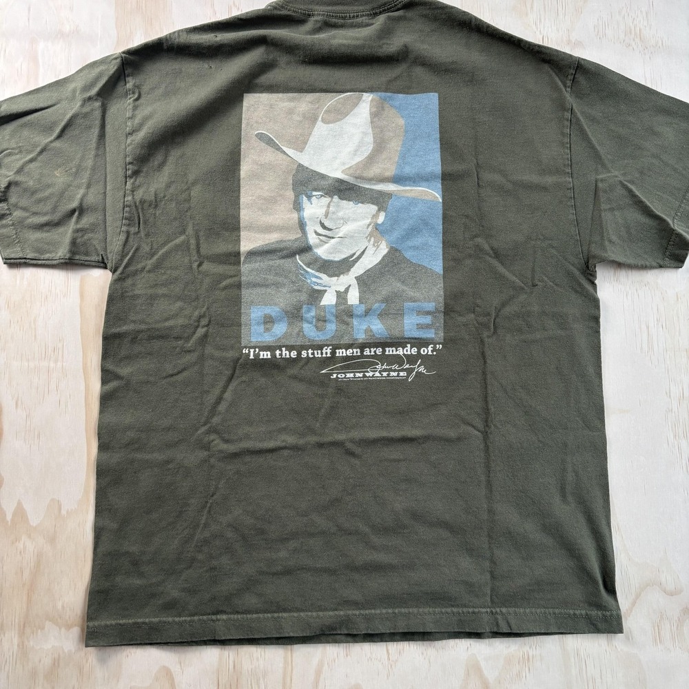 John Wayne Duke Shirt Mens XL‎ Green Western Quote Graphic Tee T-Shirt Movie